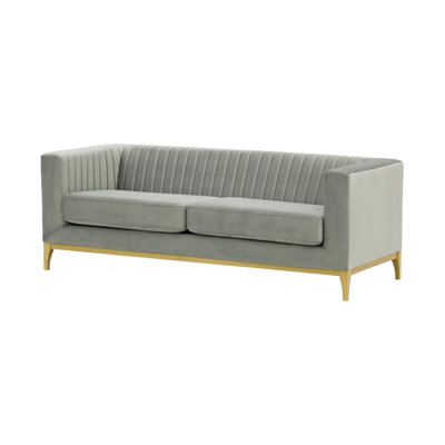 Buker Velvet Square Arms Sofa