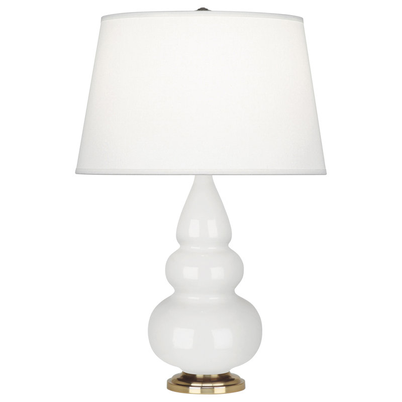 Small Triple Gourd Table Lamp, Lily and Brass Base