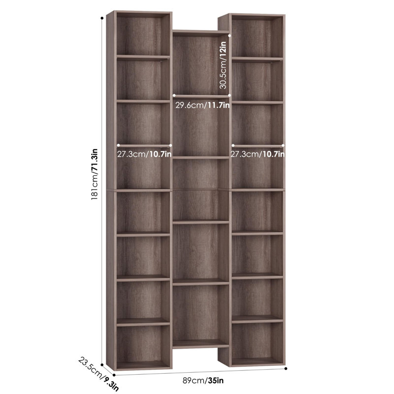 Tall Bookshelf 8 Tier Media Storage Tower Rack