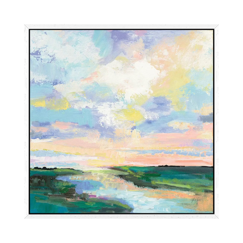 Mystic 1 Piece Painting on Canvas, 93.98cm H x 93.98cm W x 3.81cm D, White Framed