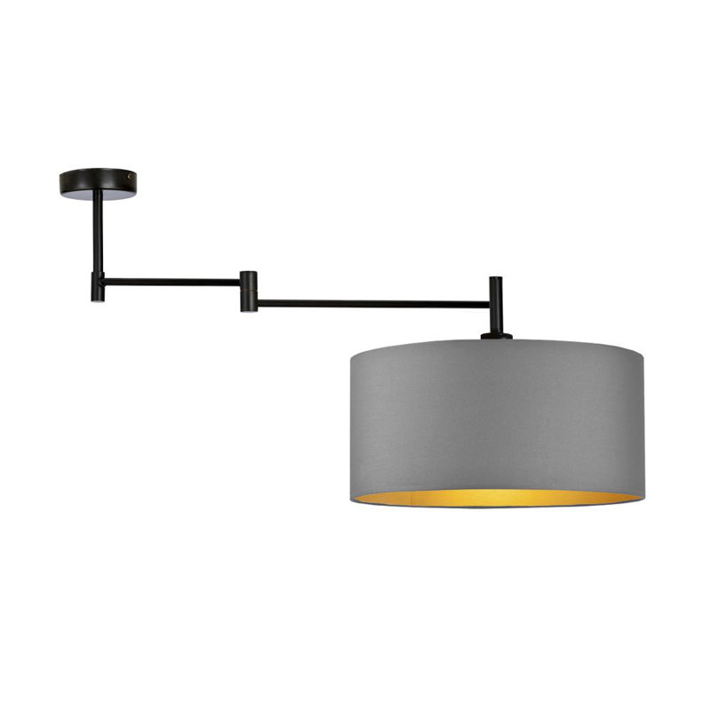 Moses Fabric Semi Flush Mount, Grey