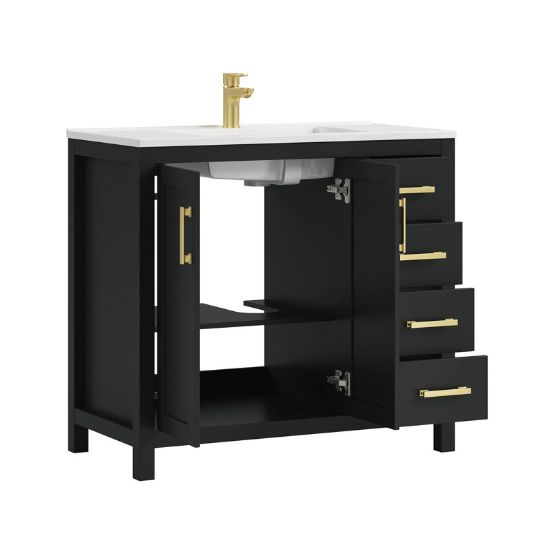 Ensemble de meuble-lavabo à simple cuve Sirois Eclipse, Noir, 36''