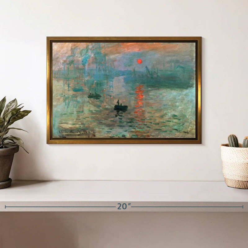 Impression Sunrise 1872, Floating Frame Gold, 13" X 9"