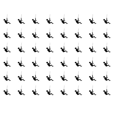 Climbing Man Home Decor Classic Wall-Art Sculpture | 48-Piece | Black