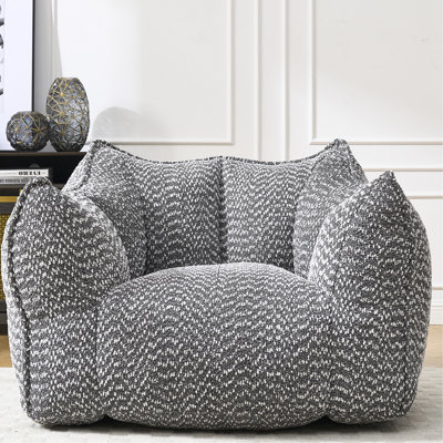Fauteuil à billes carré en chenille - avec mousse haute résilience pour se détendre dans la chambre à coucher, le salon, la chambre de bébé du centre commercial