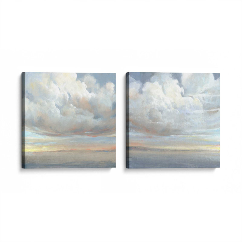 «Layers of Light and Clouds», ensemble de 2 impressions sur toile, 12 po x 12 po