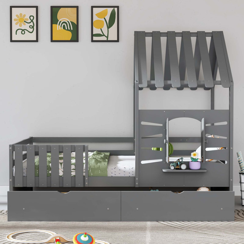 Cadres de lit simple pour enfants, Gris