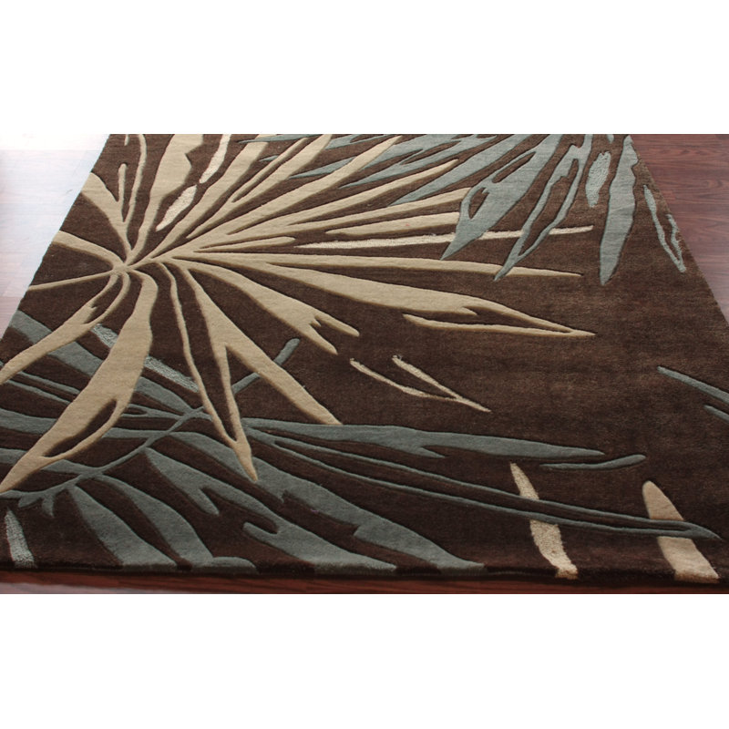 Tapis brun Tonyville Palm Tree, Rectangle 5 pi x 8 pi