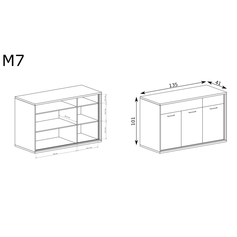 Tekia 135cm Sideboard