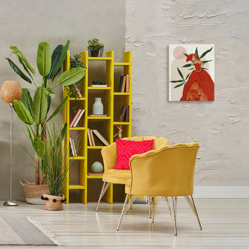  Art moderne sur toile, "Modern Ball Gown Woman" par Janet Tava, H 20 po x l 16 po