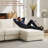 4-Piece Modular Sofa With Ottomans, Comfy Corduroy Upholstered Cloud Modular Convertible Couch With Cup Holders And USB, Phone Holder,Armrest Storage, Deep Seat Oversized-477894362