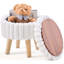 Mini-table basse pour fauteuil avec repose-pieds crème