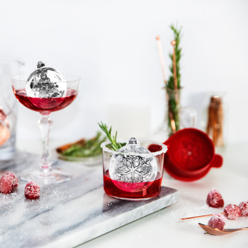 Tree and Snow Flake Ornament Ice Cube Tray