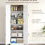 Élément de cuisine autoportant de 67 po, 4 portes avec tablettes réglables, blanc pour armoire de rangement polyvalente, 4 portes de couleur spacieuse