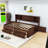 Full Wood Captain Bed with Cabinets,Storage Shelves and Drawers