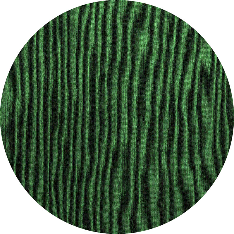 Tapis rond vert / noir en laine / polyester tissé à la machine 5 pi