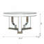 Table basse ronde 35,5 po x 35,5 po x 19 po avec motif floral élégant et finition miroir argentée