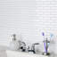 Metro Brick Subway Glossy White 10-1/4" x 11-1/2" Porcelain Mosaic Floor and Wall Tile