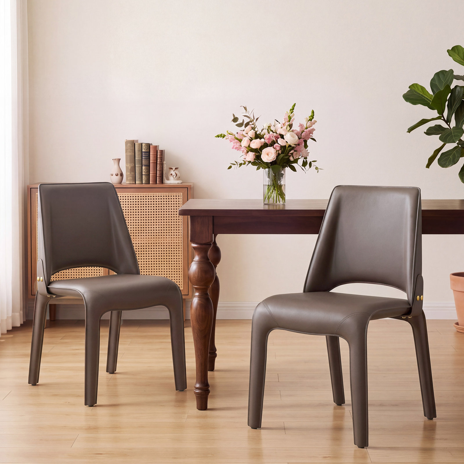 Vannes Dining Chair, 1, Brown, No Assembly Needed