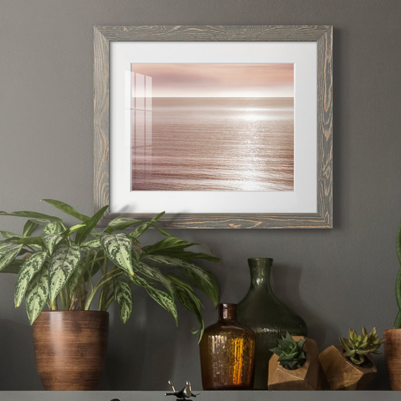 «La Jolla» par J Paul, reproduction d'art graphique sur papier encadrée, H 24 po x l 18 po x P 1,5 po, Encadré gris