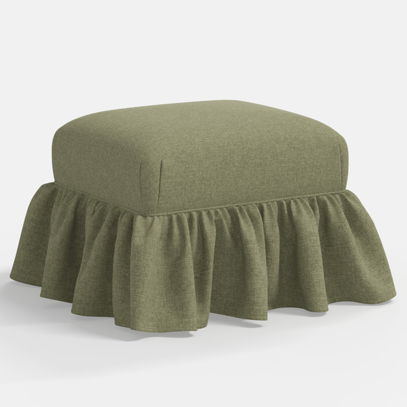 June Upholstered Ottoman, Zuma Laurel Textured Linen