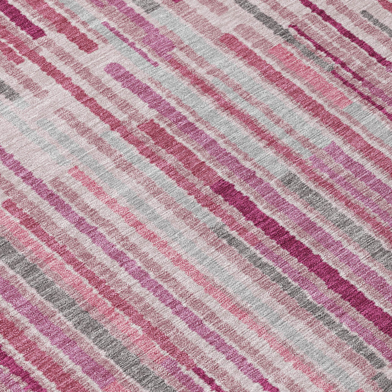Machine Washable Indoor/Outdoor Xhevrie Blush Rug, Rectangle 8' x 10'