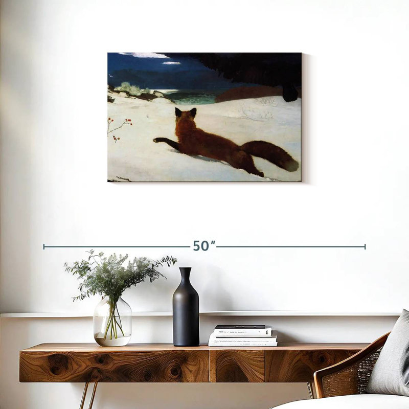 La chasse au renard, H 20 po x l 30 po