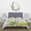 Simple fleur de lotus rétro avec feuilles vertes - ensemble de housse de couette traditionnel - microfibre de polyester-66389719