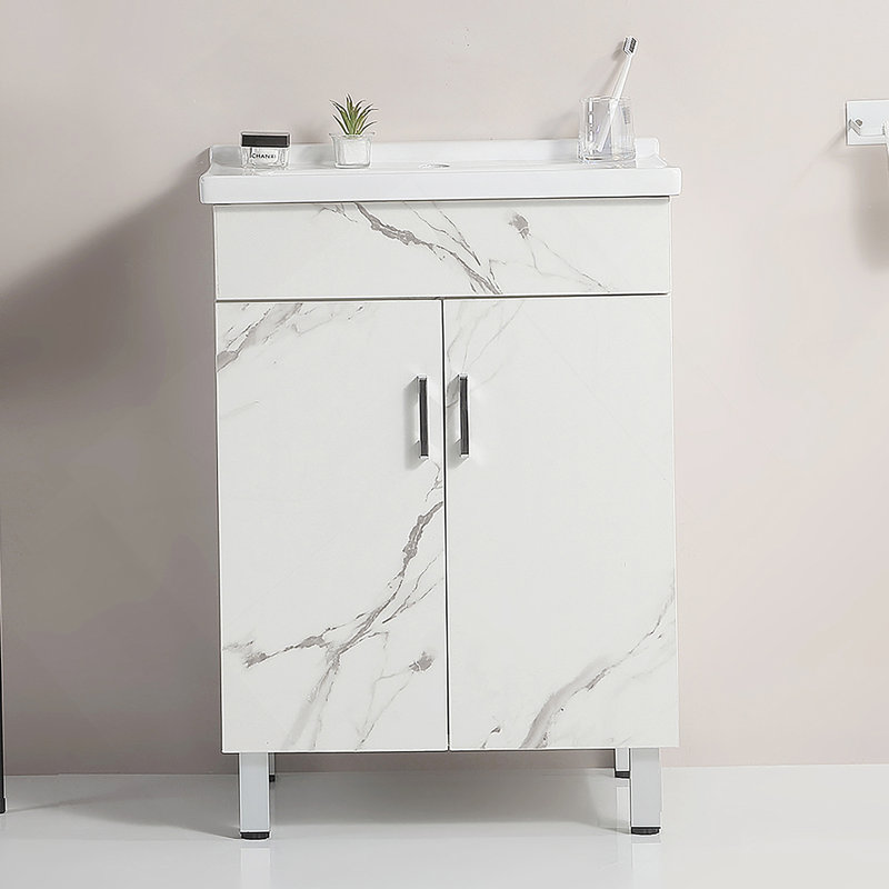 Meuble-lavabo de salle de bain, blanc (sans lavabo en céramique)