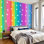 Papier peint adhésif auto-adhésif moderne l 144 po x H 100 po pour chambre à coucher Arc-en-ciel Rayures verticales Étoiles blanches sans soudure