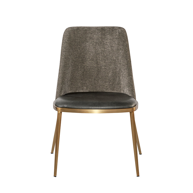 Dover Upholstered Dining Chair, Dark Gray Performance Basketweave