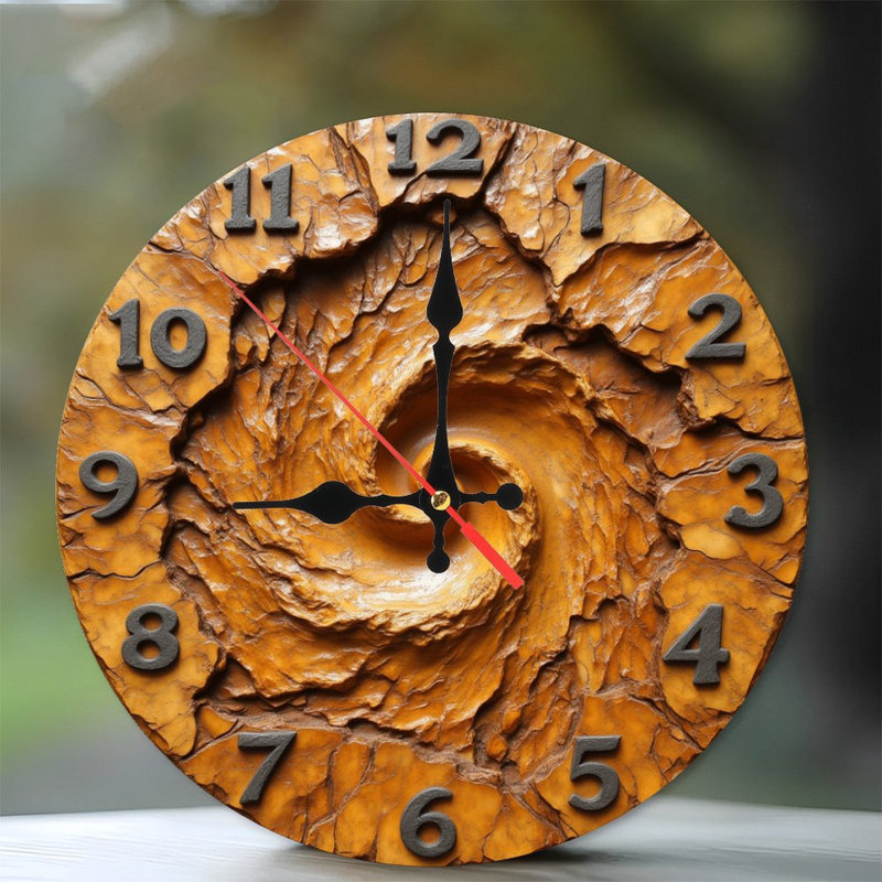 Wooden Spiral Wall Clock Unique Home Decor