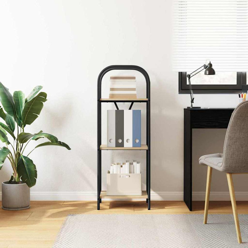 Bookshelf Engineered wood Modern Freestanding Bookshelves Organizer, (3 Shelves) 109cm. H x 40cm. W x 30cm. D, Old Wood