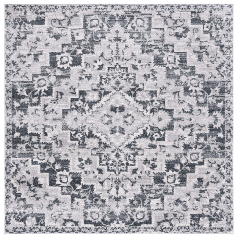 Tapis gris / ivoire Gracie-Lou 650, Carré 6 pi 7 po