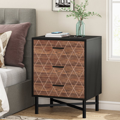 50cm W Metal Bedside Table