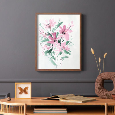 «Posy Blooms IV», reproduction encadrée - bois massif
