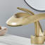 Robinet de lavabo de salle de bain Cascade de lavabo ronde à une poignée à un trou Lavabo à fixation sur le comptoir Laiton créatif-90991806