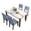 5-Piece Modern Dining Furniture Set, 4-Person Space-Saving Dinette for Kitchen, 46" Faux Marble Style Table and 4 Upholstered Chairs with Solid Rubberwood Legs