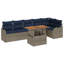 Ensemble de canapé de jardin Vidaxl 7 pièces gris et bleu marine 100 x 55 x 73 cm-1091405394