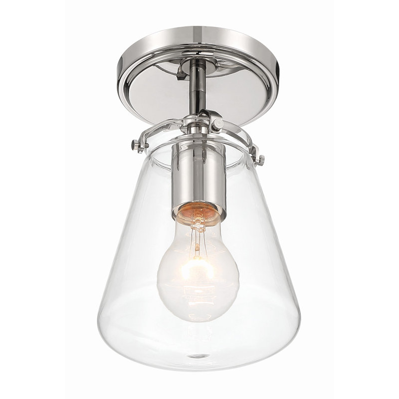 1 - Light Single Pendant, Polished Nickel