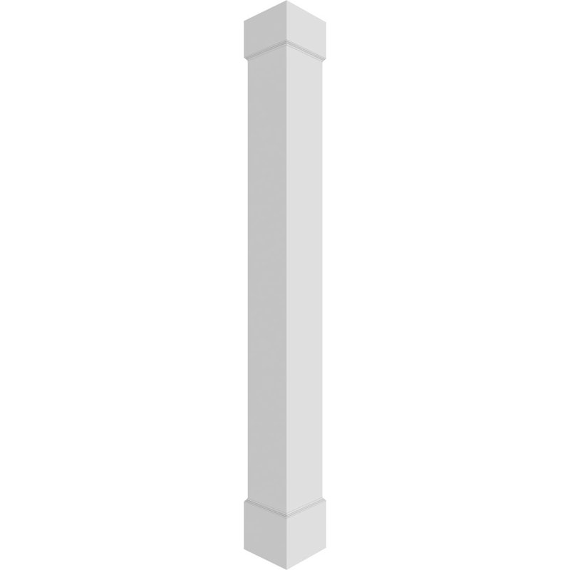 Colonne carrée classique en PVC lisse non effilée Craftsman, base standard et base standard, H 96 po x l 9,63 po