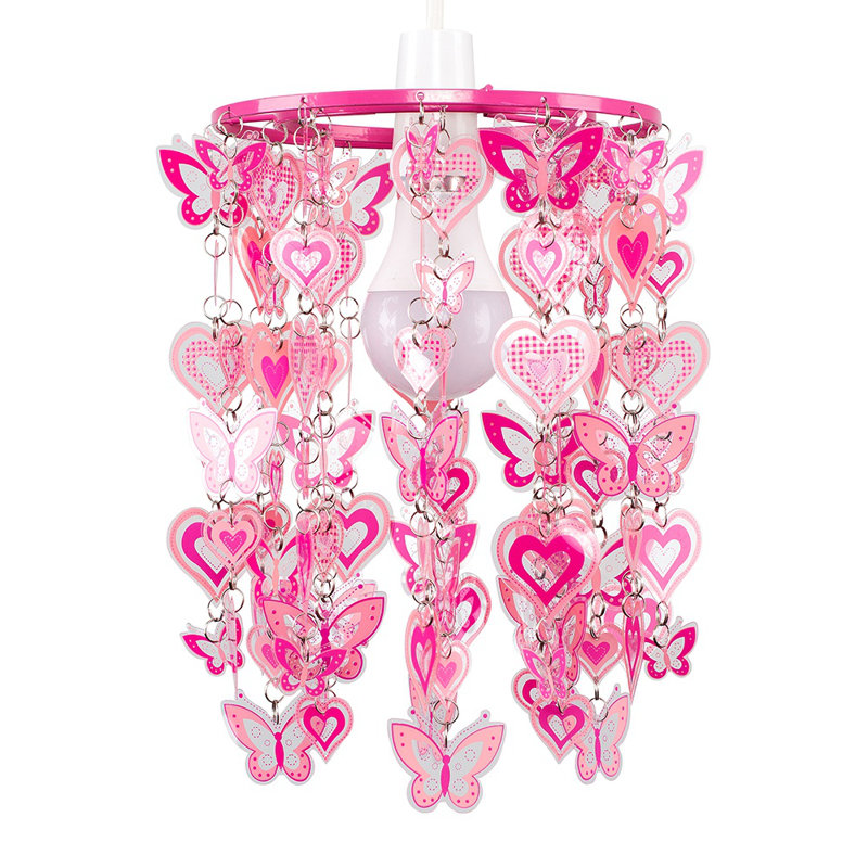 30cm H Porcelain Silk Novelty Lamp Shade ( Screw On ) in Pink