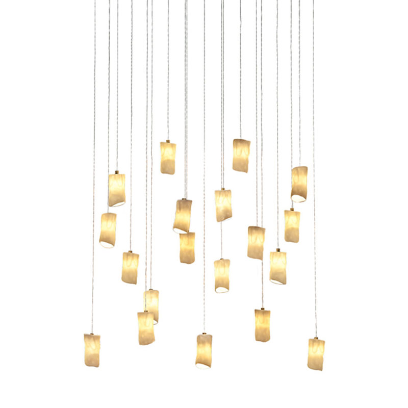 Amorphic 13 - Light Porcelain Chandelier, 72" H x 30" W x 12" D, 19 - Light