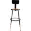 Tabouret à hauteur ajustable avec dossier et siège rond en panneau dur-1979918925