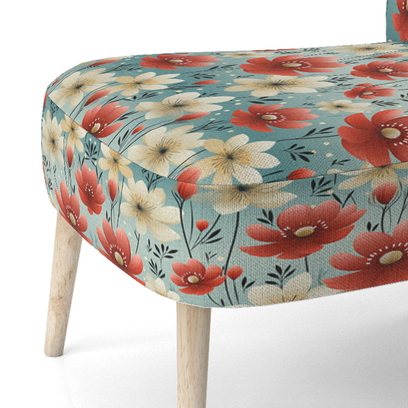 Chaise d'appoint rembourrée Red Coastal Harmony