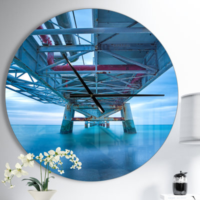Large Industrial Pier - Modern wall clock