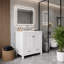Armoire de salle de bain autoportante verte avec plateau en céramique, organisateur de porte et tiroir de séparation-608046725-608046729