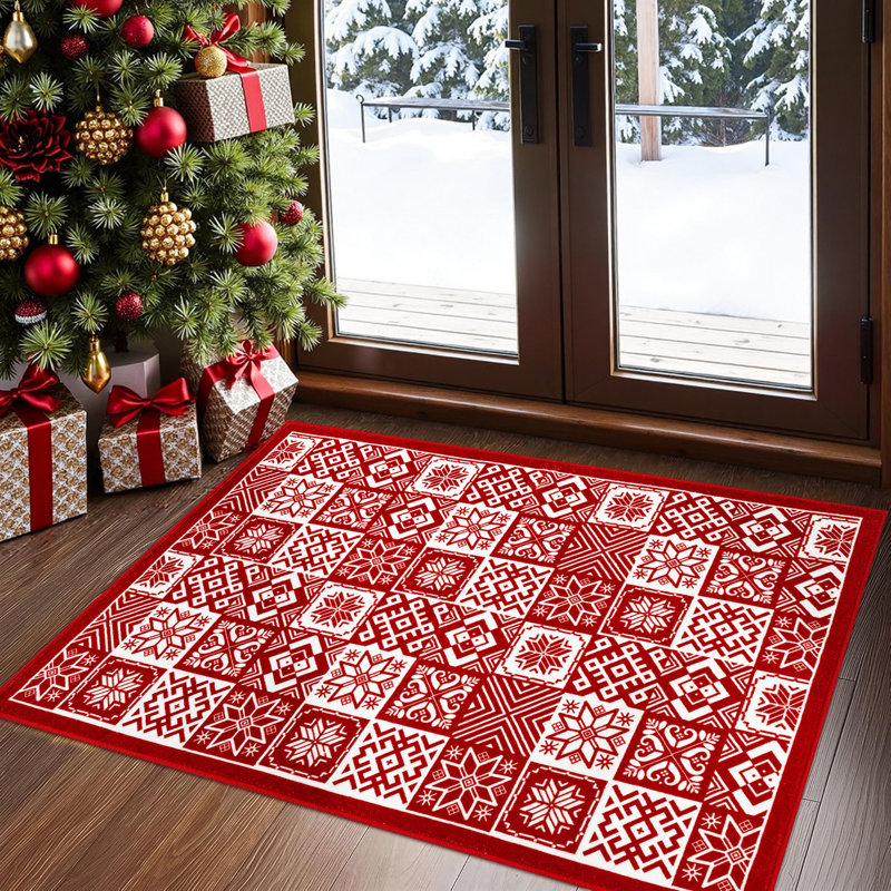 Tapis décoratif lavable à la machine avec envers antidérapant Christmas, Rectangulaire 2 pi x 3 pi