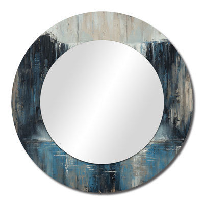 Monochrome Elephant And The Waterfall I - Elephant Animal Accent Wall Mirror - Printed On Metal