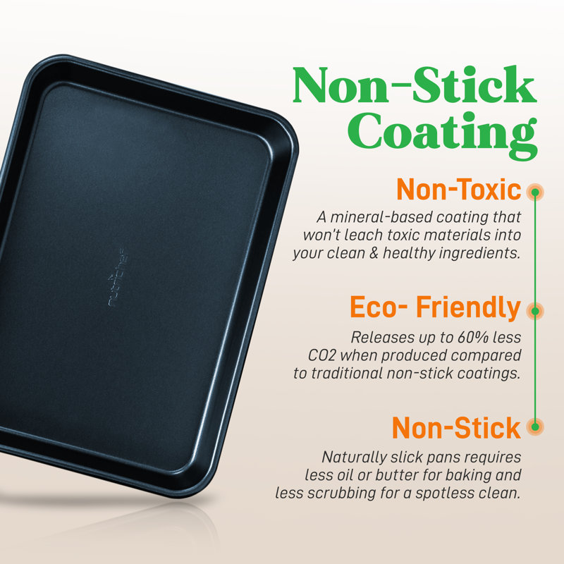 Blue Carbon Steel Non-Stick Cookie Sheet Set